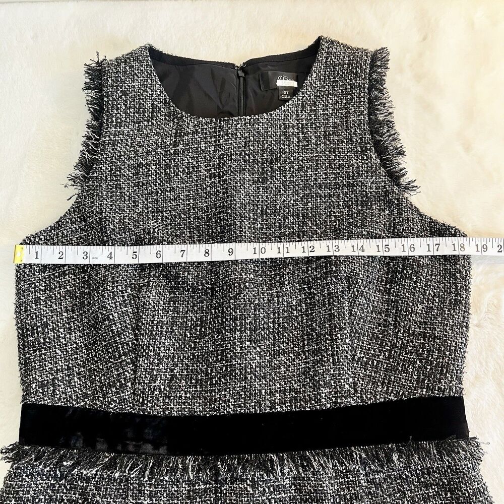 J. Crew Sparkling Constellation Sheath Dress Black Metallic Tweed Sz 12T Tall - Picture 9 of 13